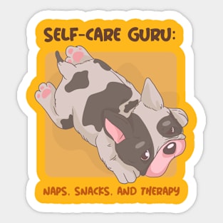 Self-Care Guru- Naps, Snacks, and Therapy Mental Health Sticker